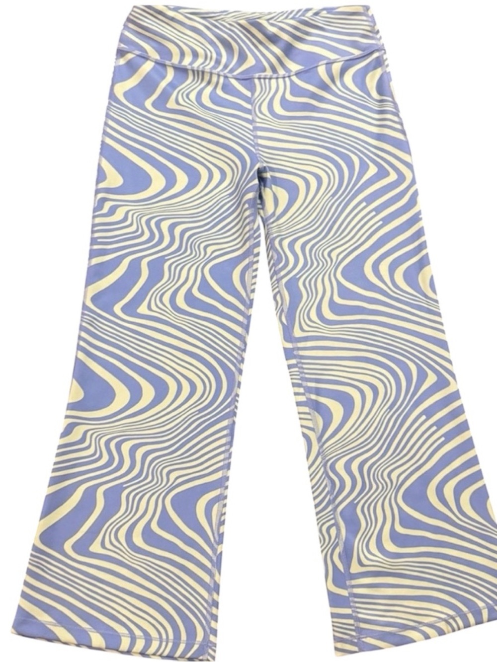 Athleta Girl Flare Leggings Blue Green Swirl Y2K Size 16 XXL